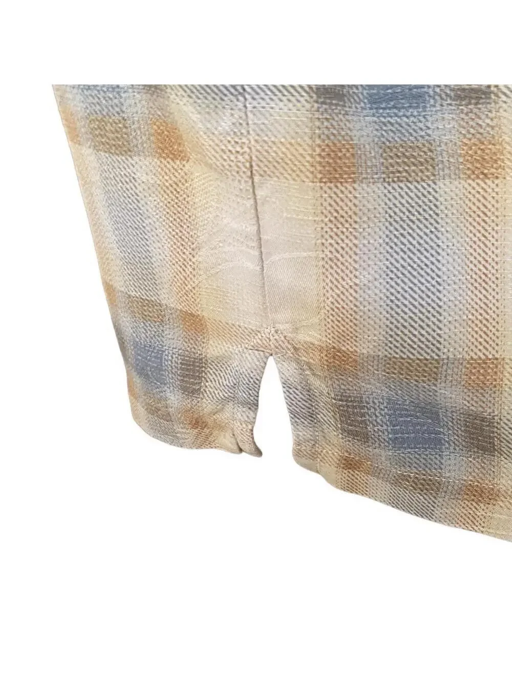 TOMMY BAHAMA 100% Silk Yellow & Blue Plaid Shirt Men M Medium